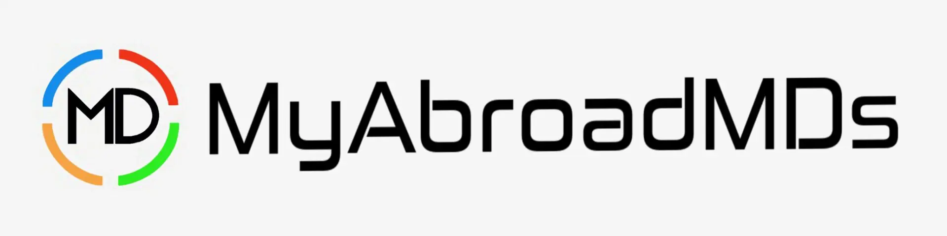 A black and white image of the logo for abroad.