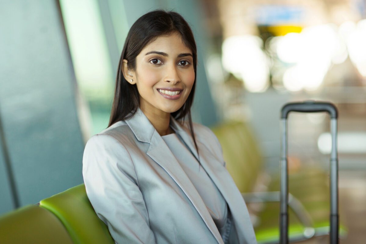 closeup shot of a woman smiling